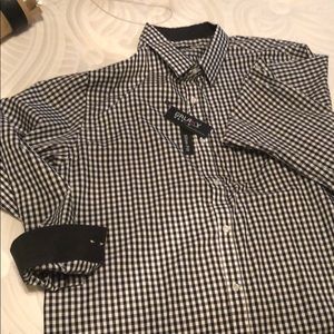 Galaxy Checkerboard Black and White Dress Shirt